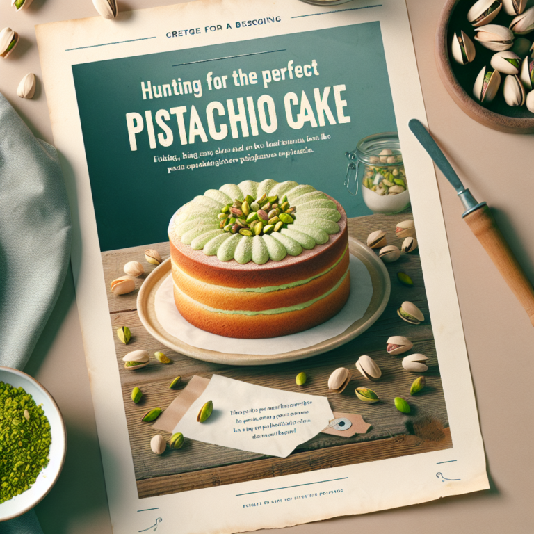 “Seeking a Pistachio Cake Recipe”